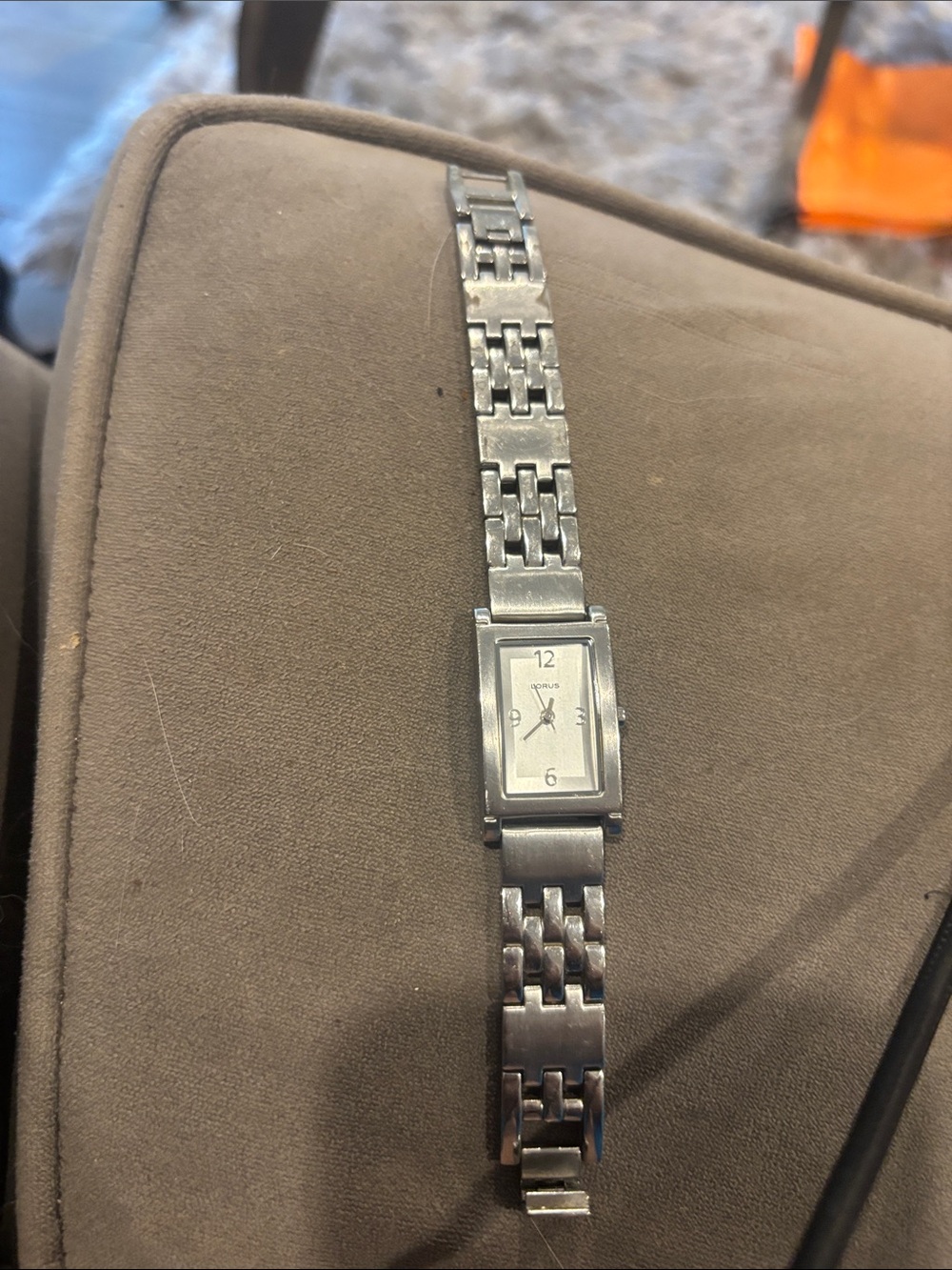 lorus Silver Rectangular Dial Stainless Steel Bracelet Watch